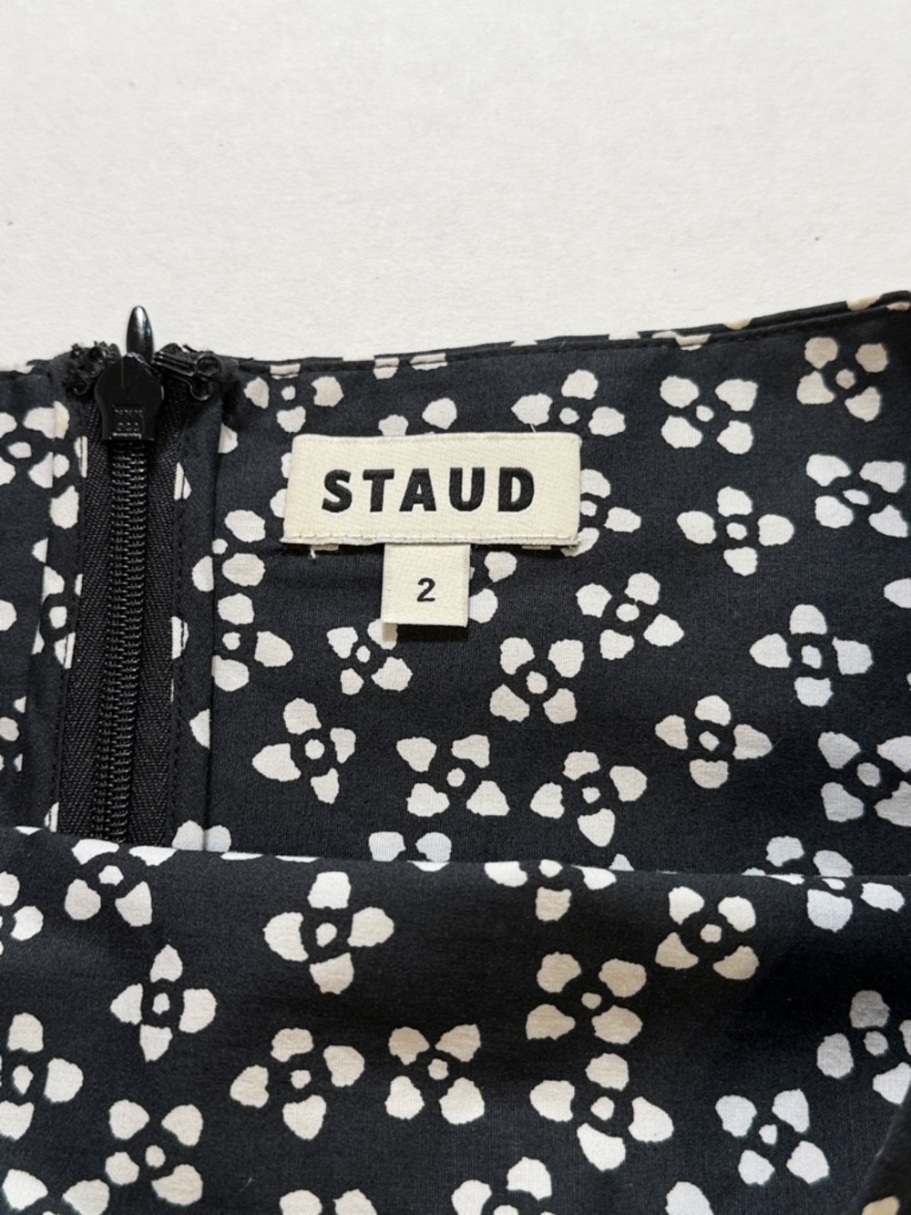 STAUD Procida Skirt Black Woodblock Floral - Picture 2 of 9